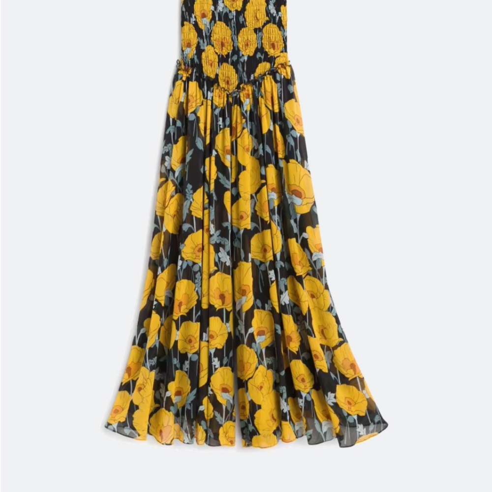 Free people Floral jumpsuit with Yellow and Black Pattern NWOT